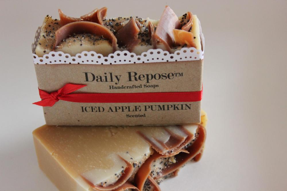 ICED APPLE Pumpkin Soap Scented Bath Hand Bar Vegan Natural Cold Process